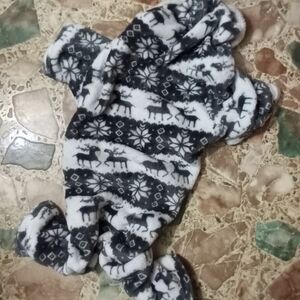 Source Unknown Black and White Dog Onesie